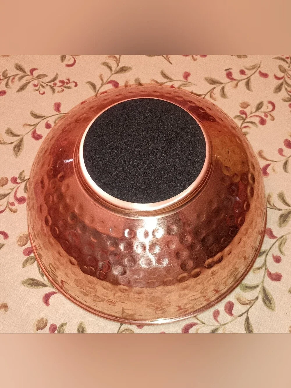 Hammered Copper-Style Serving Bowl - Rose Copper Finish